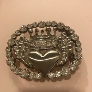 Silver belt buckle